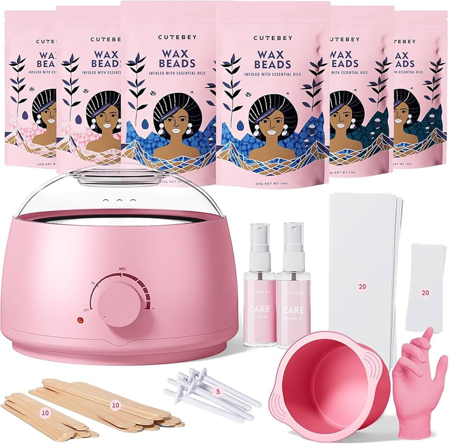 Home Waxing Kit for Women Men:Bikini Hard Wax Kit for Hair Removal Sensitive Skin Brazilian Face ... | Amazon (US)