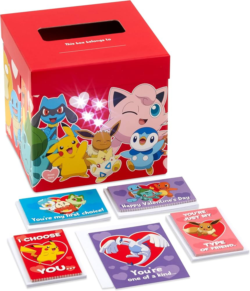 Hallmark Pokemon Valentine's Day Cards & Mailbox with Sound for Classroom Exchange (34 Piece) | Amazon (US)