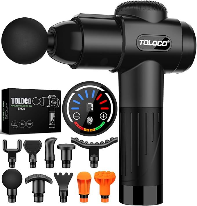 TOLOCO Massage Gun, Deep Tissue Back Massage for Athletes for Pain Relief, Percussion Massager wi... | Amazon (US)