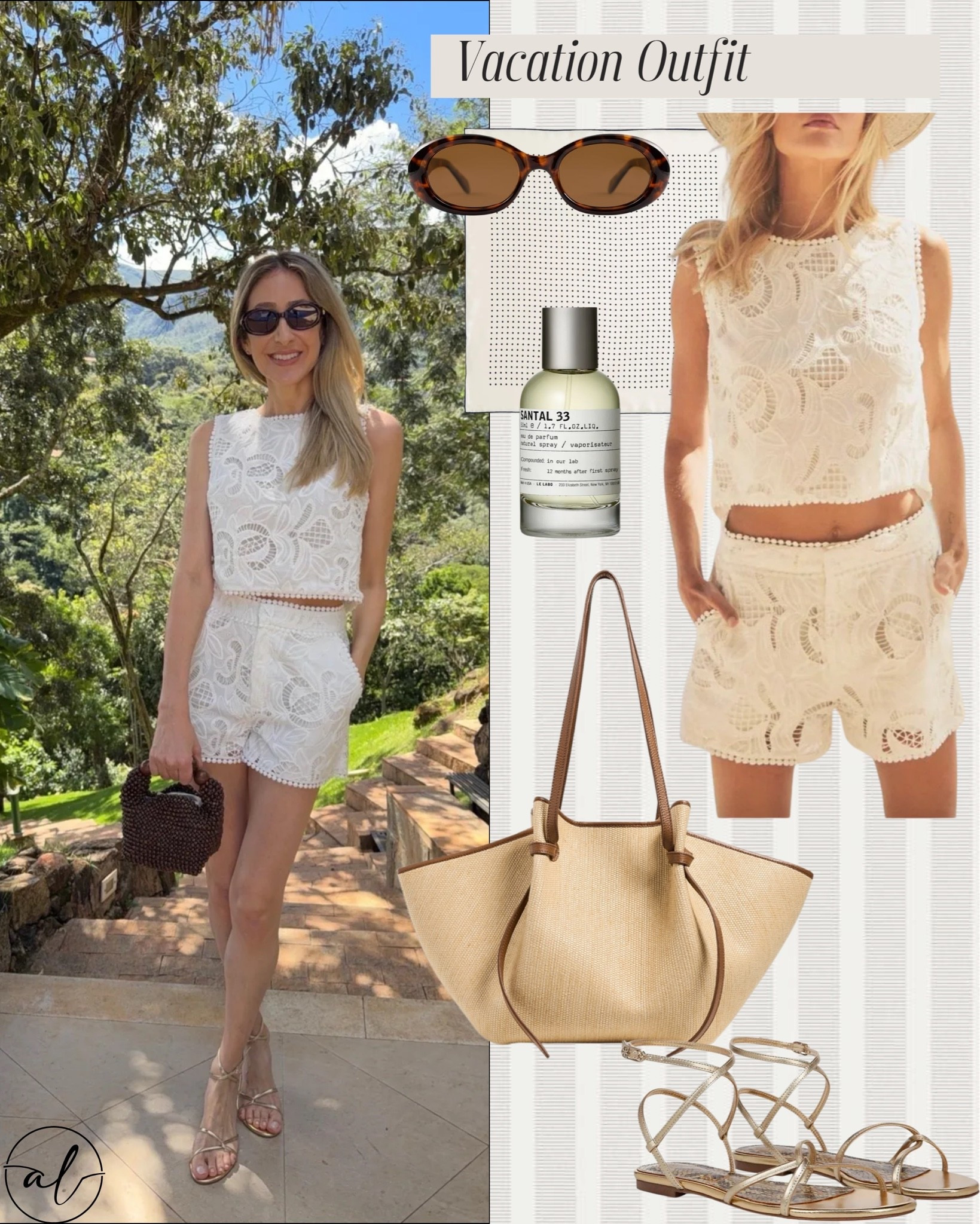 Vacation outfit - casual chic summer outfit. This set is gorgeous and perfect for vacation. Fits true to size and I’m wearing size small

#LTKU #LTKSeasonal #LTKootd