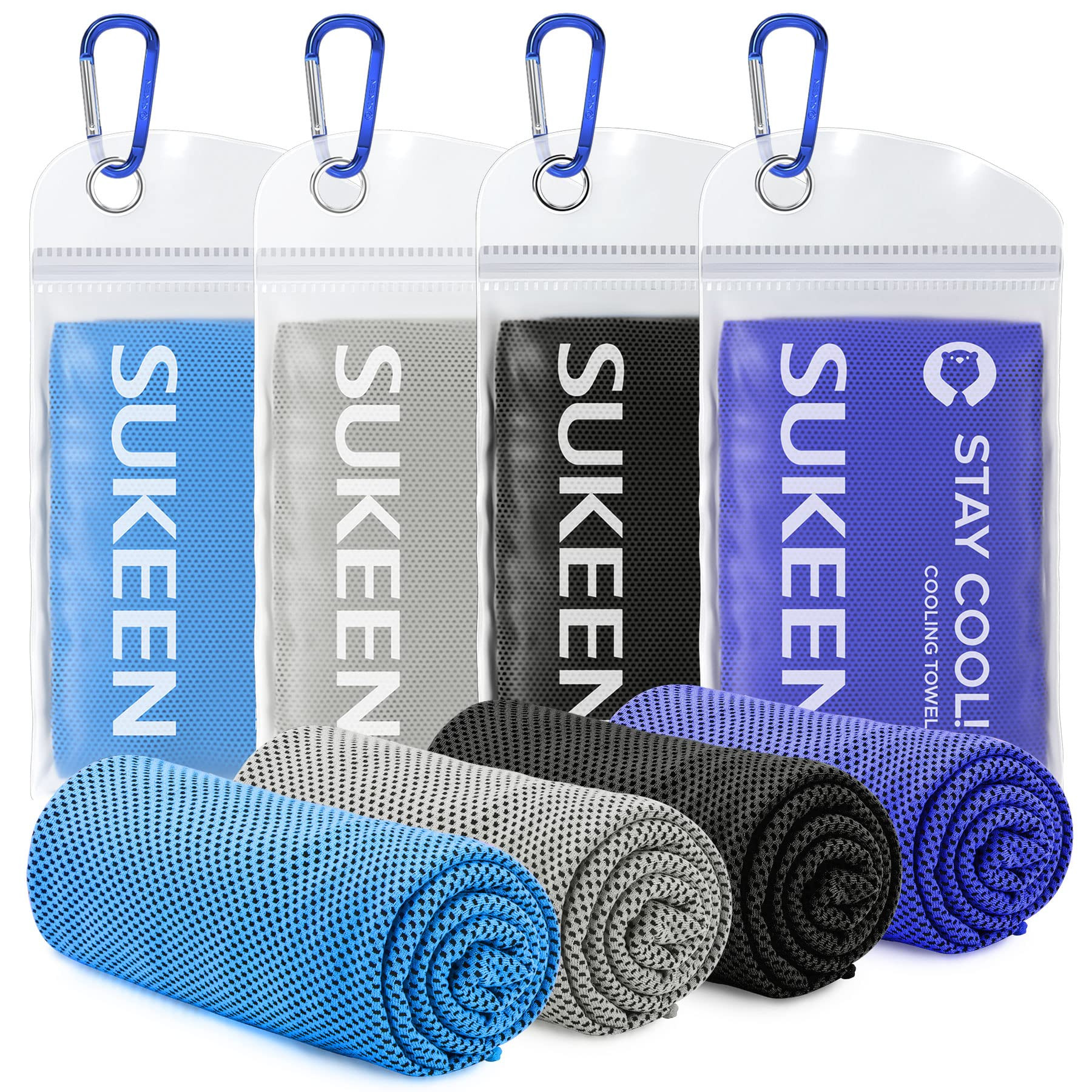 Sukeen [4 Pack] Cooling Towel (40"x12"),Ice Towel,Soft Breathable Chilly Towel,Microfiber Towel f... | Amazon (US)