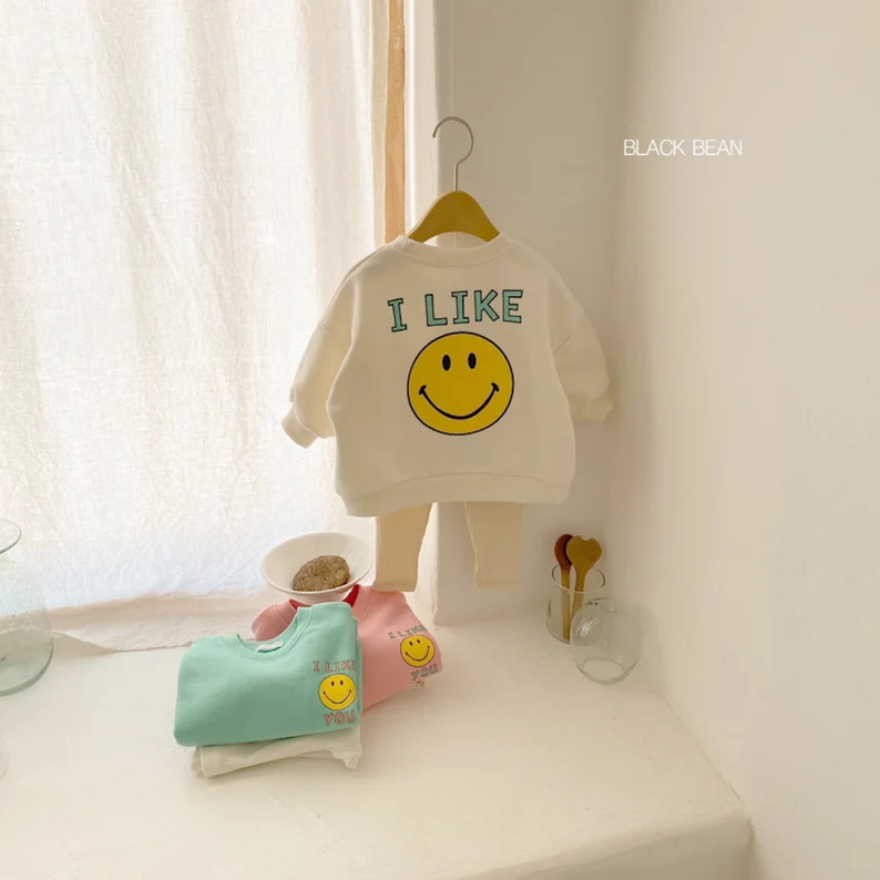 I LIKE SMILE Baby Sweat Set Baby Leggings Set Made in Korea | Etsy | Etsy (US)