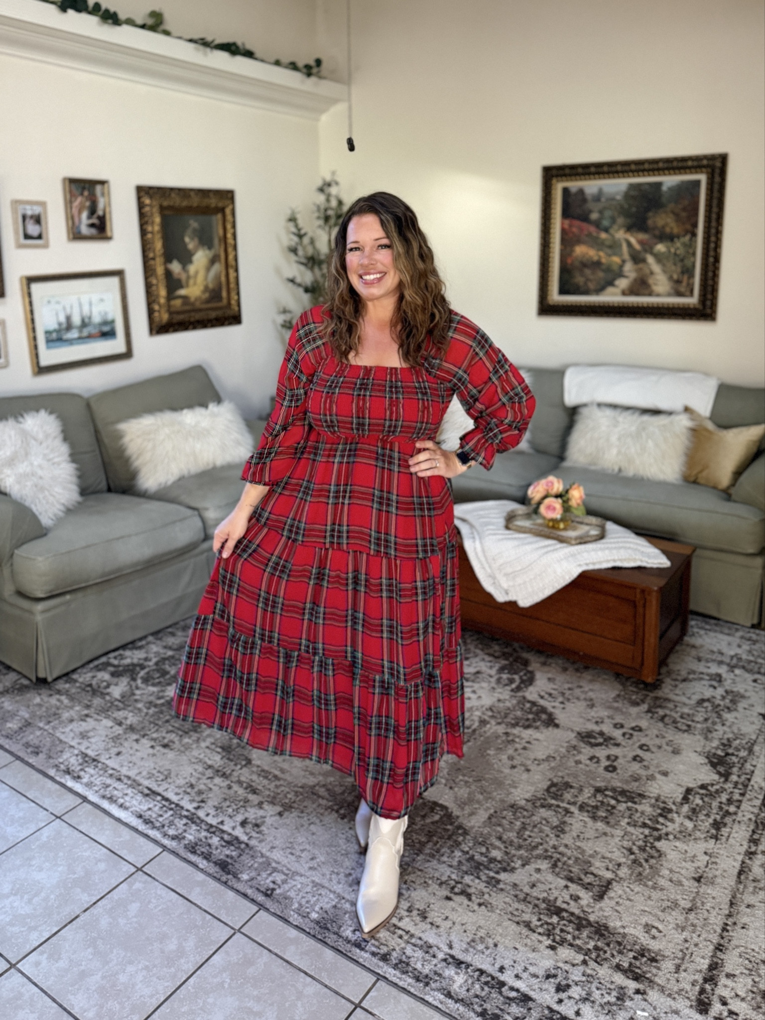 Red plaid is perfection for all the holiday Christmas parties. Show up looking cute with your baked cookies in this beautiful red color and you will instantly feel festive.

Plenty of extra room in the belly to be bump friendly as well.  

#LTKHoliday