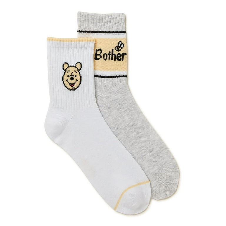 Disney Winnie the Pooh, Women's Mid-Crew Socks, 2-Pack, Size 4-10 | Walmart (US)