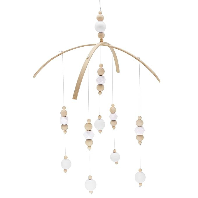 Natural Wooden Crib Peal Mobiles Decor Hanging Hanger Baby Bed Art Mobiles Baby Photography Props... | Amazon (US)