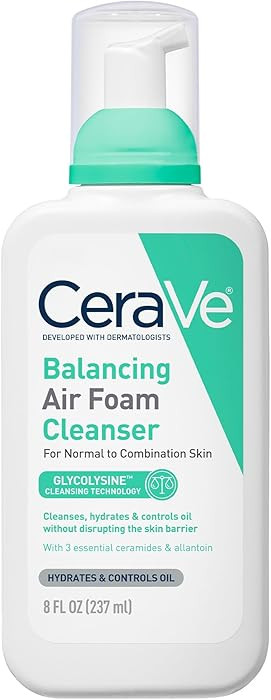 CeraVe Balancing Air Foam Face Wash, Foaming Facial Cleanser For Combination Skin, 8HR Oil Contro... | Amazon (US)