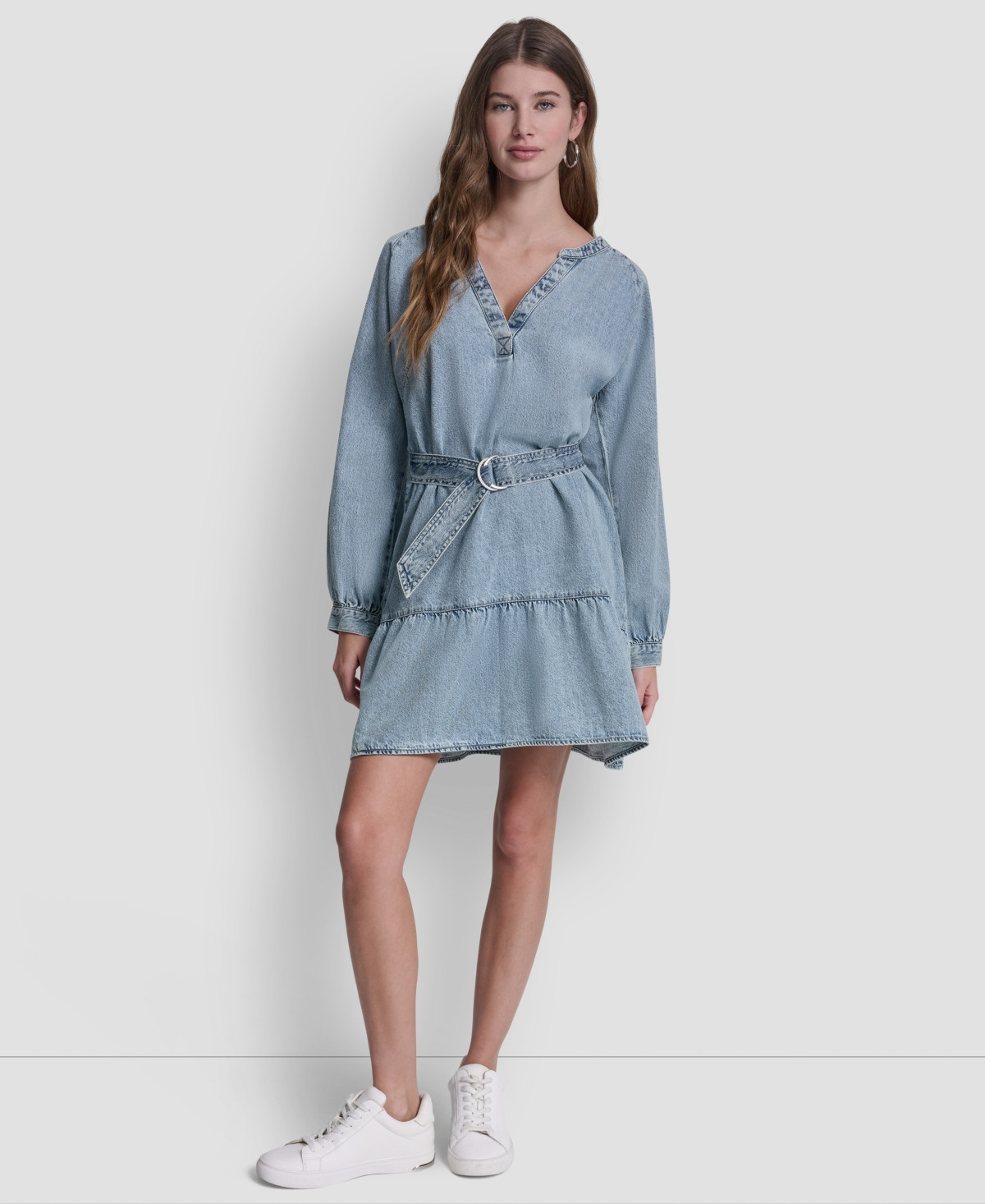 Dkny Jeans Women's V-Neck A-Line Dress - Reflection | Macy's