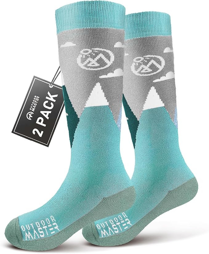 OutdoorMaster Merino Wool Ski Socks for Kids, Boys & Girls, Thermal Winter Warm Snowboarding Sock... | Amazon (US)