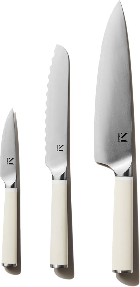 Material Kitchen Knife Set, 8 inch Chef Knife, 6 inch Serrated Bread Knife, 4 inch Small Paring K... | Amazon (US)