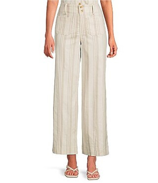 Sugarlips Coordinating Stripe Printed High Rise Wide Leg Pants - L | Dillard's