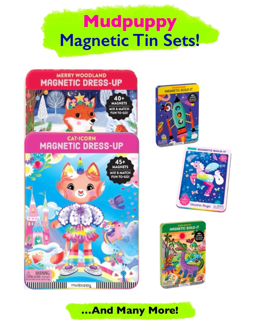 Mudpuppy Magnetic Tin Playsets! Dressup, create, and play!