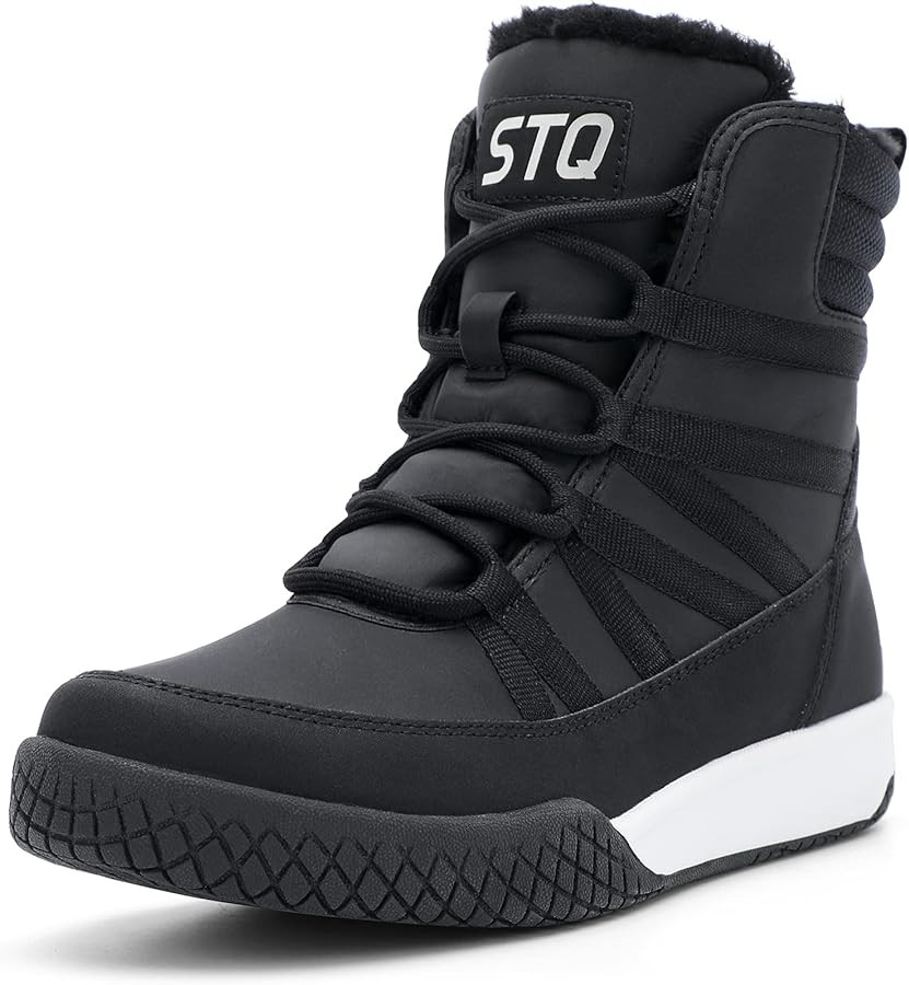 STQ Women's Winter Walking Boots Zip Up Lightweight Cozy Ankle Bootie with Laces | Amazon (CA)