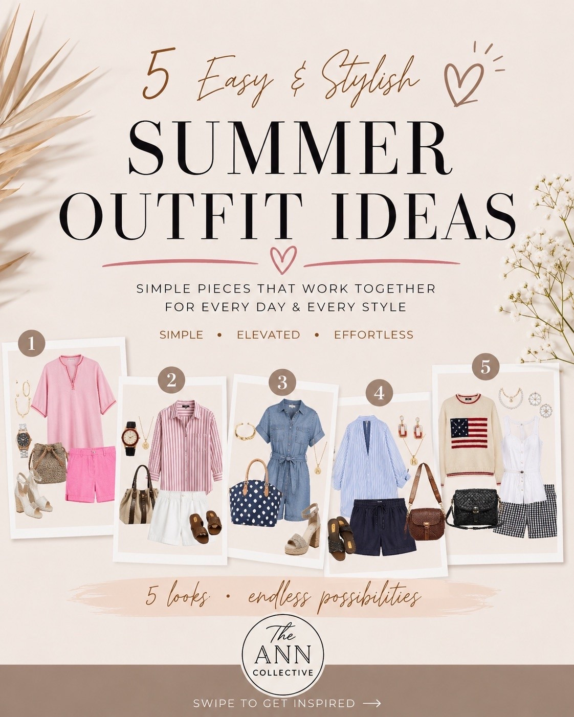 Easy summer outfit ideas don’t have to be complicated. I pulled together 5 affordable looks that mix and match with pieces you’ll wear again and again. Which one would you wear first?

#LTKStyle #LTKSummer #SummerOutfits #OutfitIdeas #EverydayStyle #AffordableFashion #ClassicStyle #SummerWardrobe #CapsuleWardrobe #FashionOver40 #FashionOver50 #TheAnnCollective