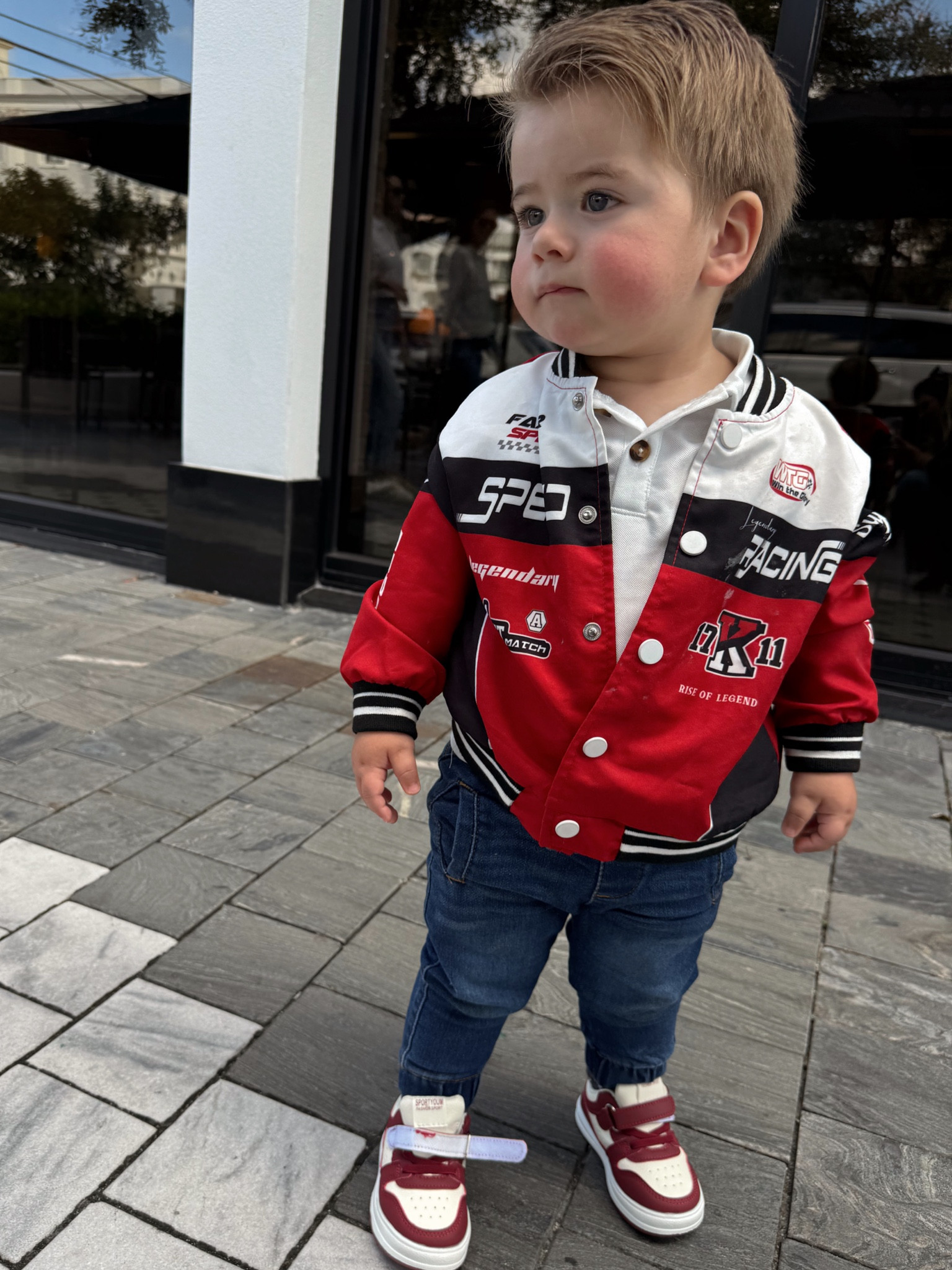 Leo’s rocking his racer jacket, pants, and kicks—mini but mighty style! ✨

#LTKCyberWeek #LTKKids #LTKBaby