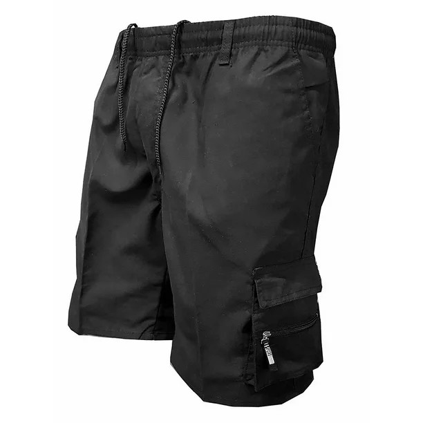 LAPA Men's Solid Multi Pockets Drawstring Elastic Waist Casual Cargo Shorts | Walmart (US)