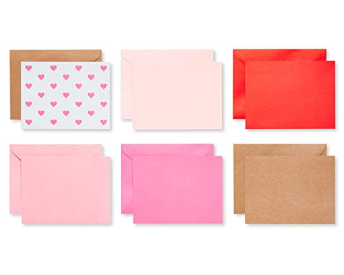 American Greetings Bulk Blank Note Cards with Envelopes, Pink Heart Stationery (200-Count) | Amazon (US)