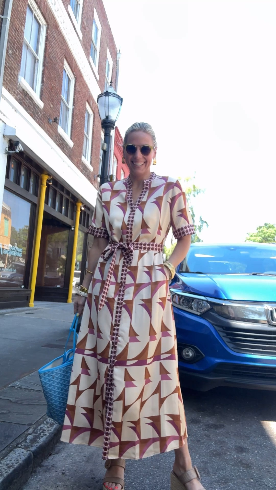 Monday office fit
Dress: JCPenney size small
Shoes: old Avara
Sunnies: Krewe 
Purse: Amazon but link is currently down 
Earrings: party favor vintage 

#LTKFindsUnder100 #LTKWorkwear #LTKStyleTip