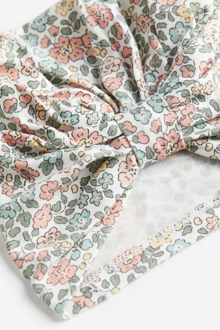 2-piece Bodysuit and Hat Set - Round Neck - Short sleeve - Pink/floral - Kids | H&M US | H&M (US + CA)