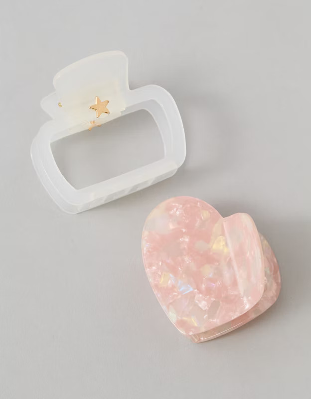 AE Heart Hair Clips 2-Pack | American Eagle Outfitters (US & CA)