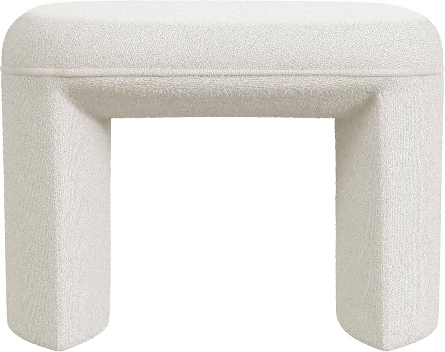 HomePop Quinn Modern Ottoman|Homepop Home Décor|Ottoman for Living Room & Bedroom - Cream White ... | Amazon (US)
