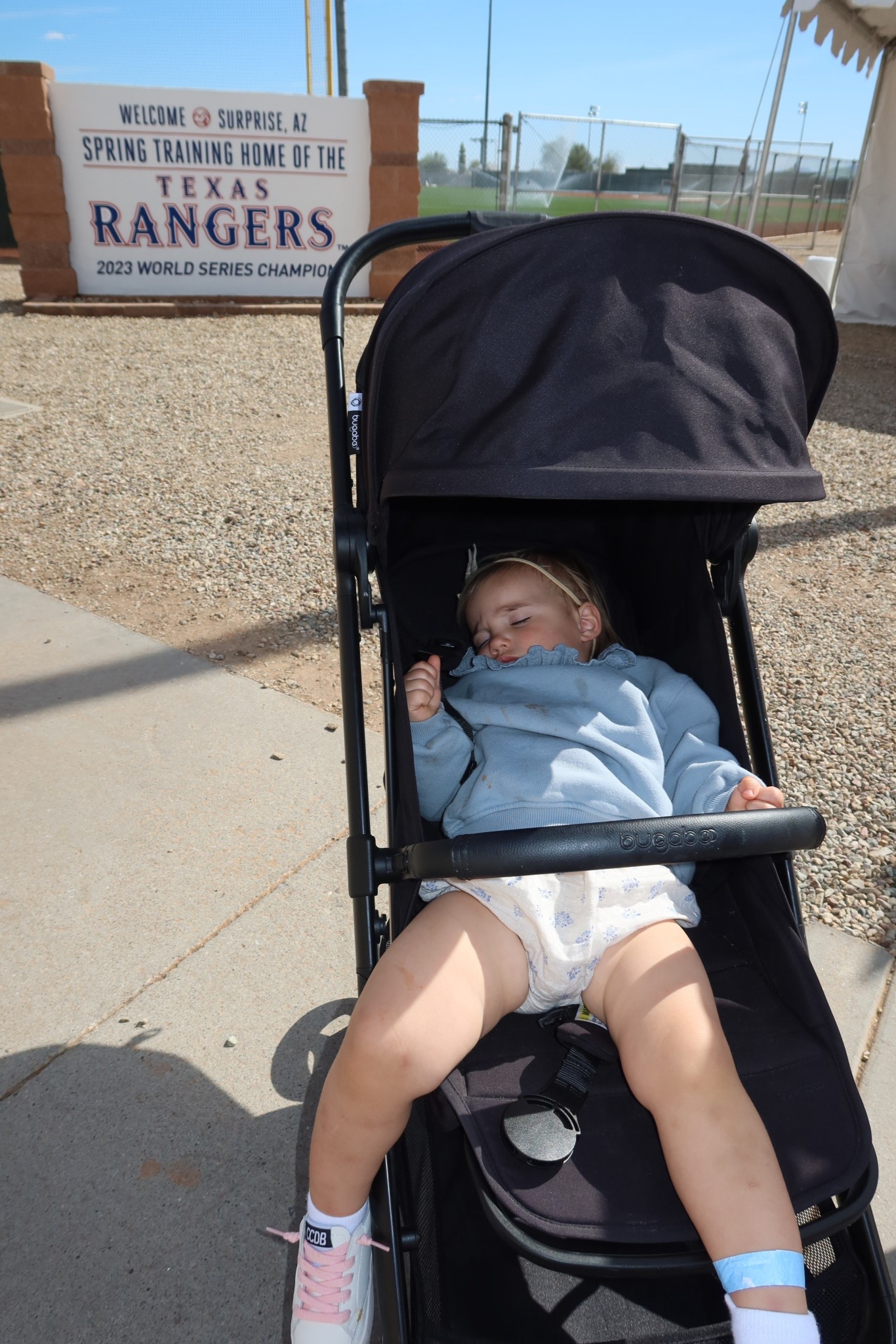 My baseball baby!! Also, this is the BEST travel stroller!!! It even folds up and fits in the over head bin!! 