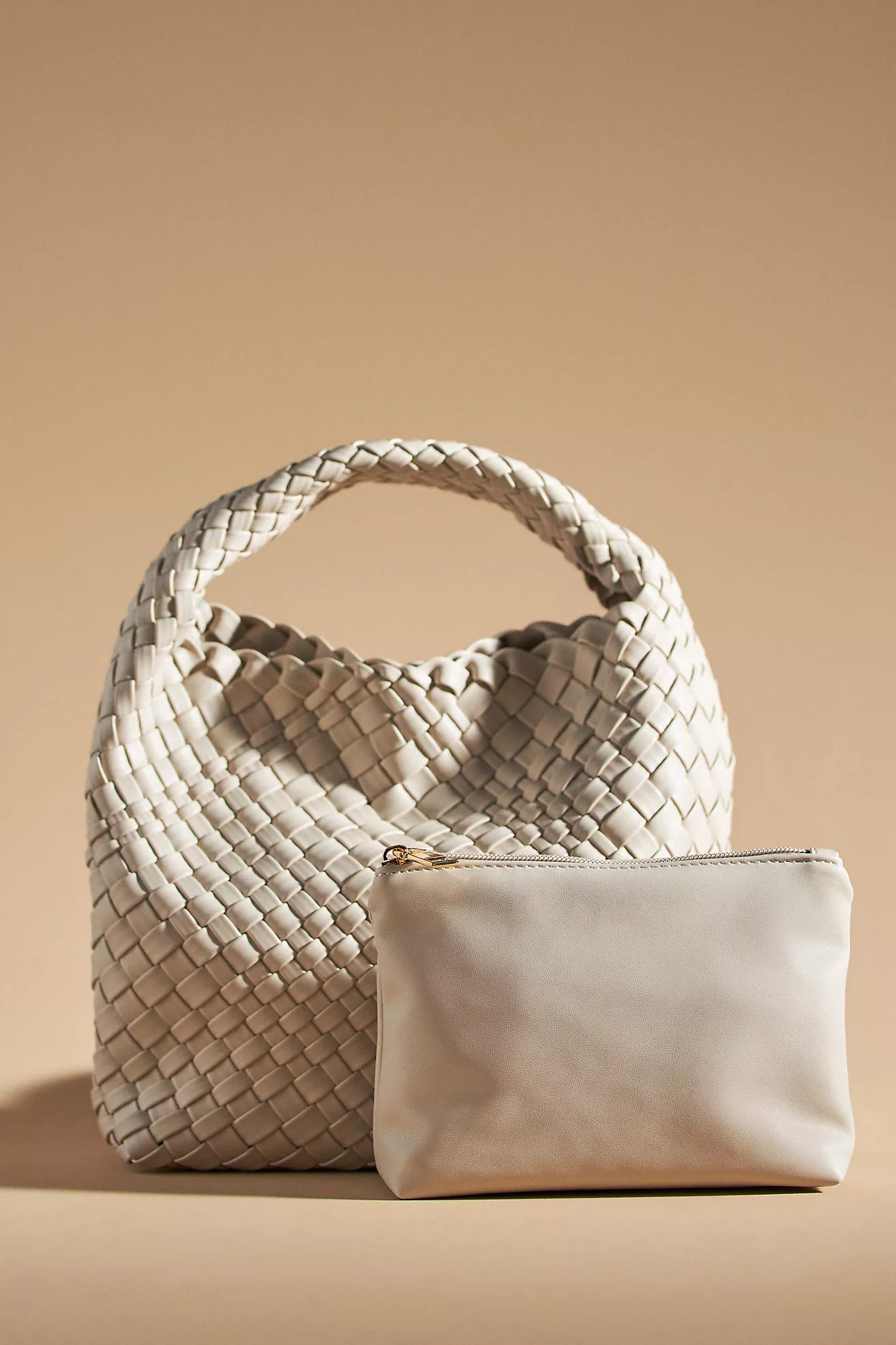 Mini Woven Faux Leather Tote | Anthropologie (US)