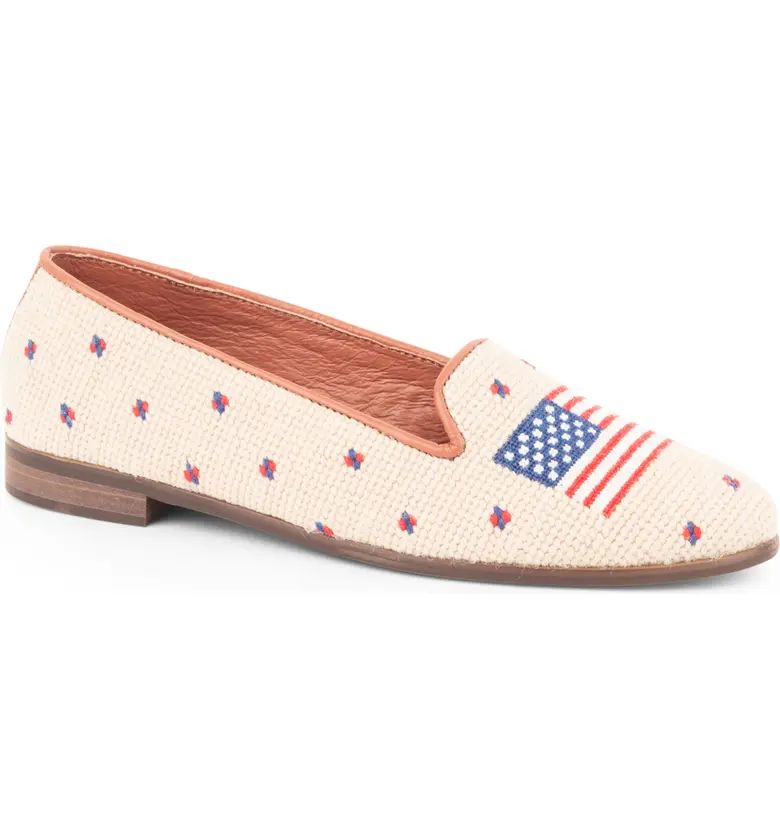 ByPaige Needlepoint American Flag Loafer (Women) | Nordstrom | Nordstrom