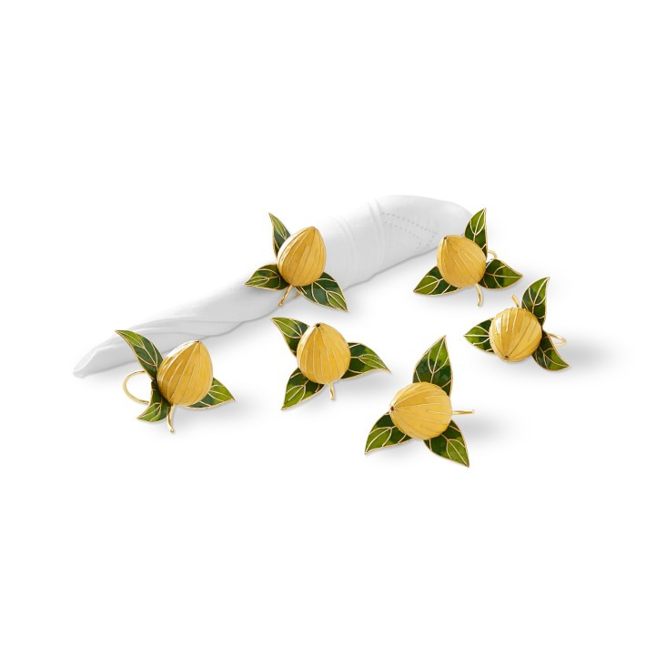 Lemon Cloisonné Napkin Ring, Each | Williams-Sonoma