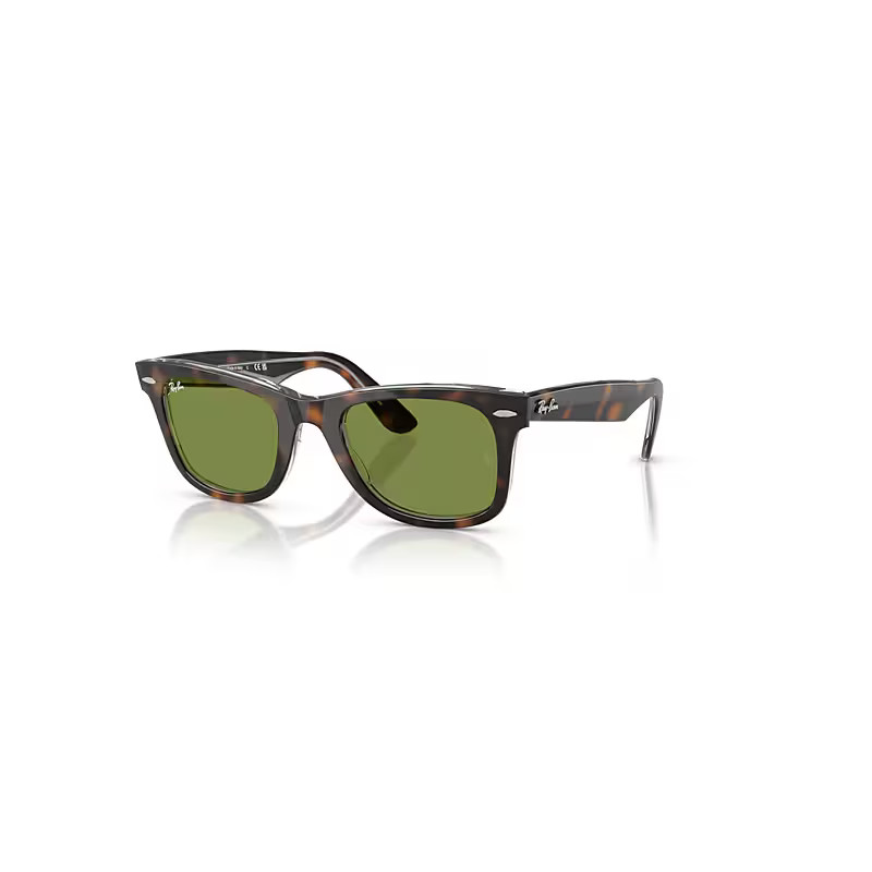 Ray-Ban Sunglasses Unisex Original Wayfarer Classic - Dark Havana On Multicolour Frame Green Lenses 50-22 | Ray-Ban (EU)