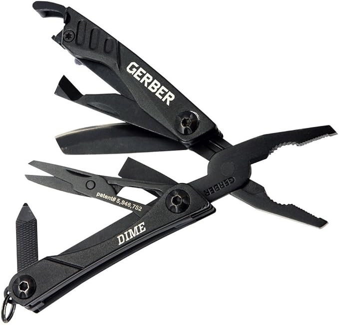 Gerber Gear 30-000469N Dime Mini Multitool Keychain, Black | Amazon (US)