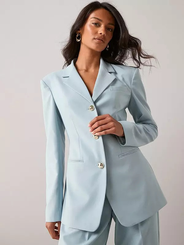 The Very Collection Fitted Longline Blazer - Light Blue | Very (UK)