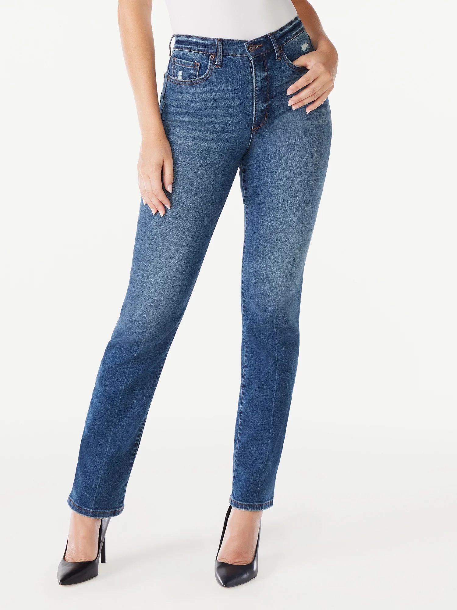 Sofia Jeans Women’s Eden Straight Super High Rise 90s Jeans, 30.5” inseam | Walmart (US)