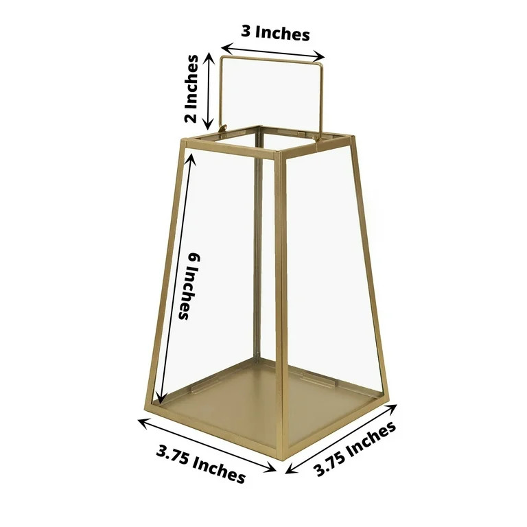 Balsa Circle 2 Gold Clear 6" Glass Geometric Metal Lantern Candle Holders Party Events Home | Walmart (US)