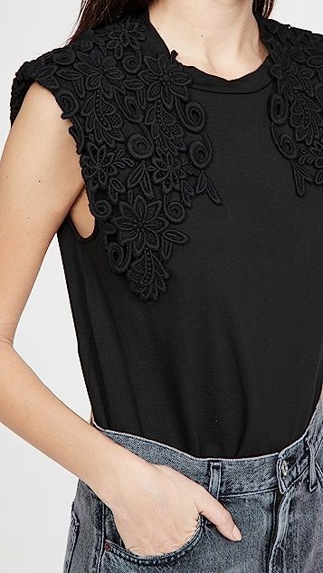 Lace Applique Tee | Shopbop