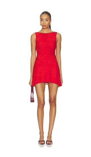 Farren Boat Neck Mini Dress in Red Dot | Revolve Clothing (Global)