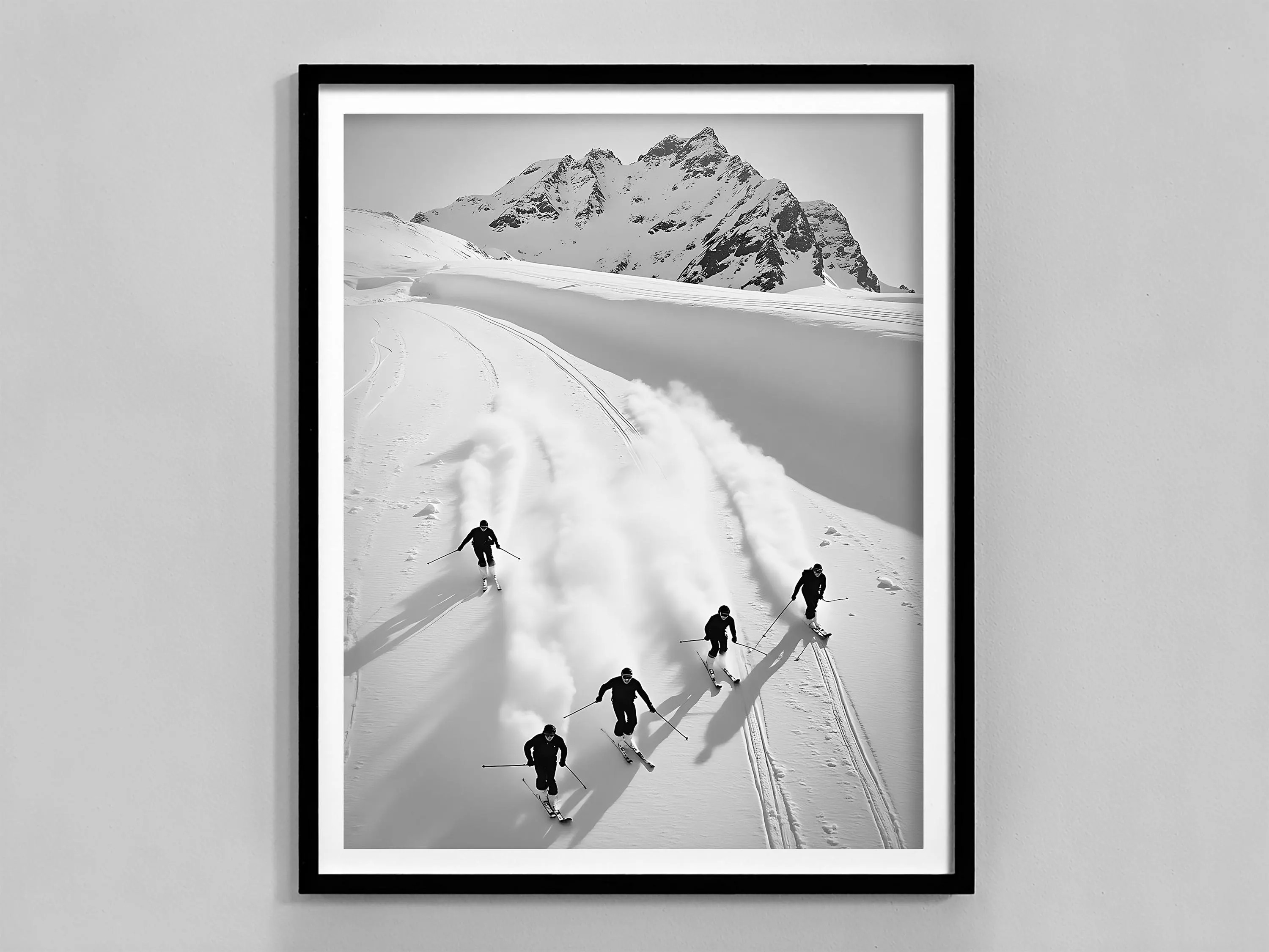 Retro Skiing Poster, Black And White, Vintage Ski Print, Ski Lodge Decor, Printable Winter Wall Art, Ski Wall Art, Digital Download | Etsy (Global)