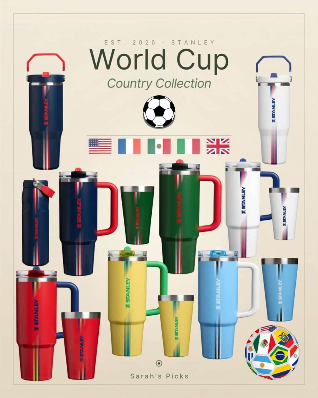 #ad Stanley Country Collection ⚽🌎

Such a fun Stanley drop for soccer fans. The World Cup-inspired colors are so good, and for a limited time, Country Collection purchases come with a free matching sticker pack while supplies last—so don't wait.

I'm torn between the Team USA 🇺🇸 and Italy 🇮🇹 colorways, and the new gold Messi Collection is gorgeous too. ✨

Stanley Country Collection • Messi x Stanley • Stanley Quencher • Stanley Tumbler • Stanley Cup • Stanley Water Bottle • Soccer Mom • Soccer Fan Gifts • Sports Mom Finds • Team USA • Summer Hydration • Game Day Essentials • Travel Cup • 40 oz Tumbler

@stanley1913_brand #stanley1913partner #worldcup #liketkit

#LTKfoodie #LTKHome #LTKTravel