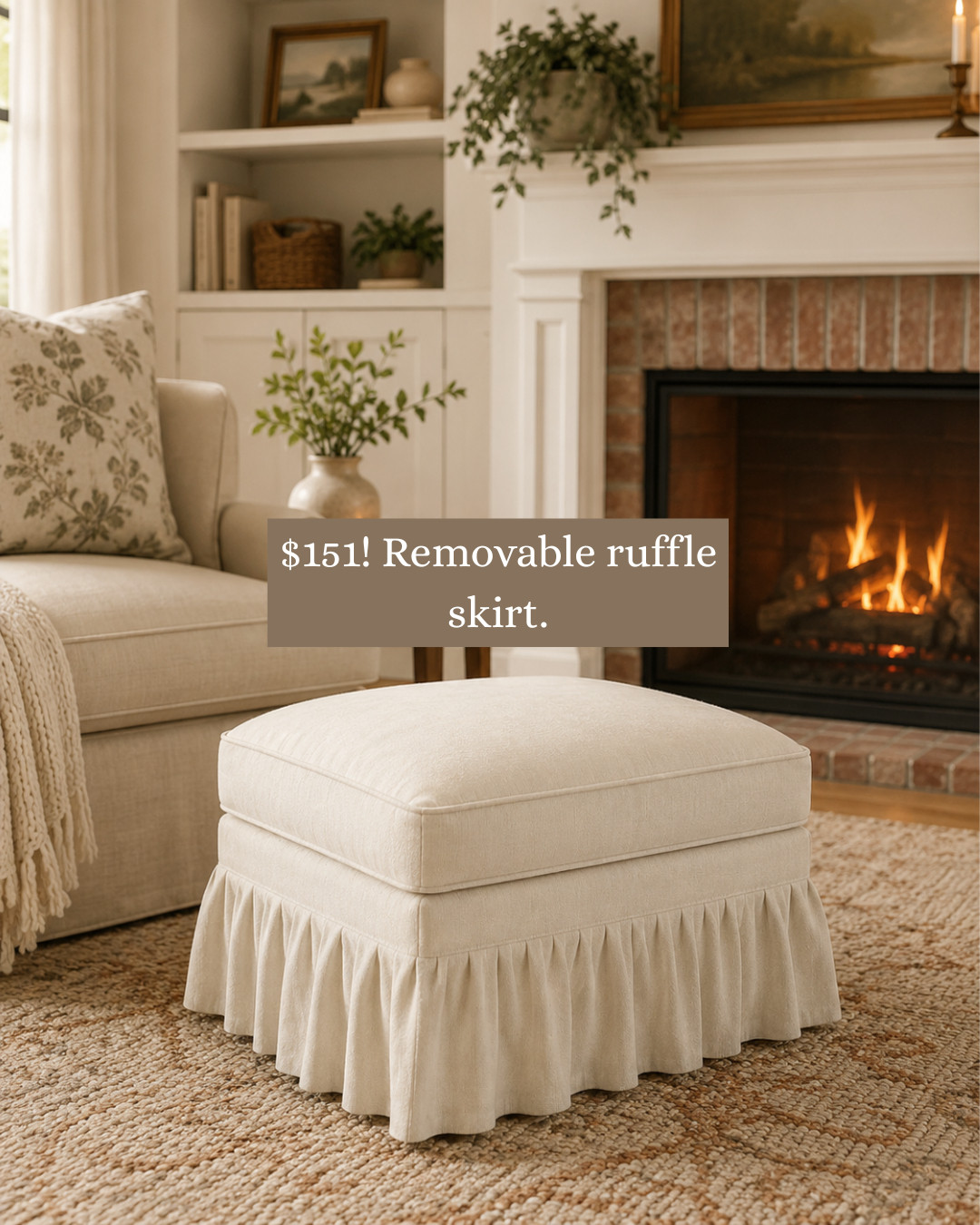 Great price on this ruffled ottoman. The ruffles are removable too. Get two looks for one price. 

 #LTKHome #LTKSaleAlert