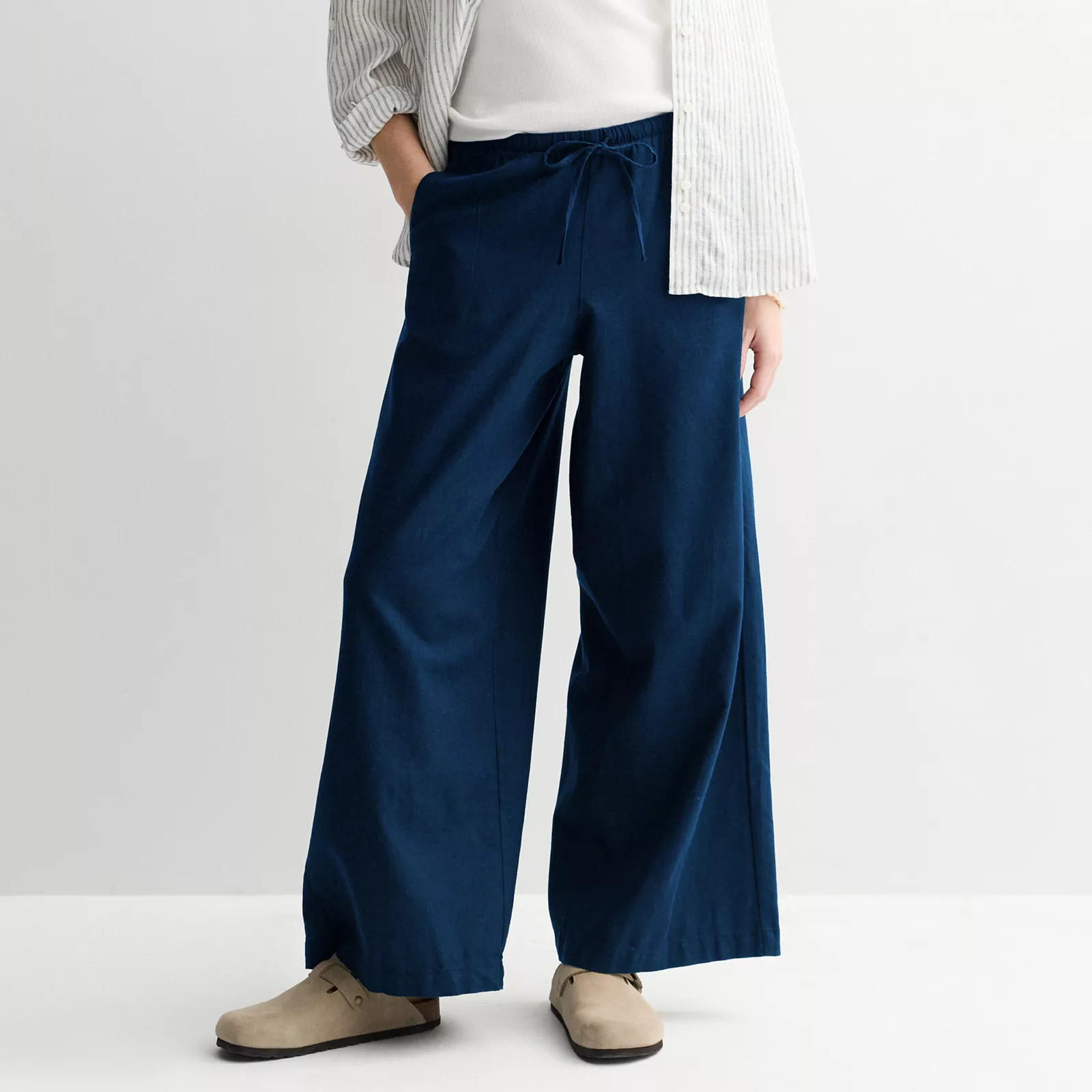 Petite Sonoma Goods For Life\u00ae Mid Rise Linen Blend Pants | Kohl's
