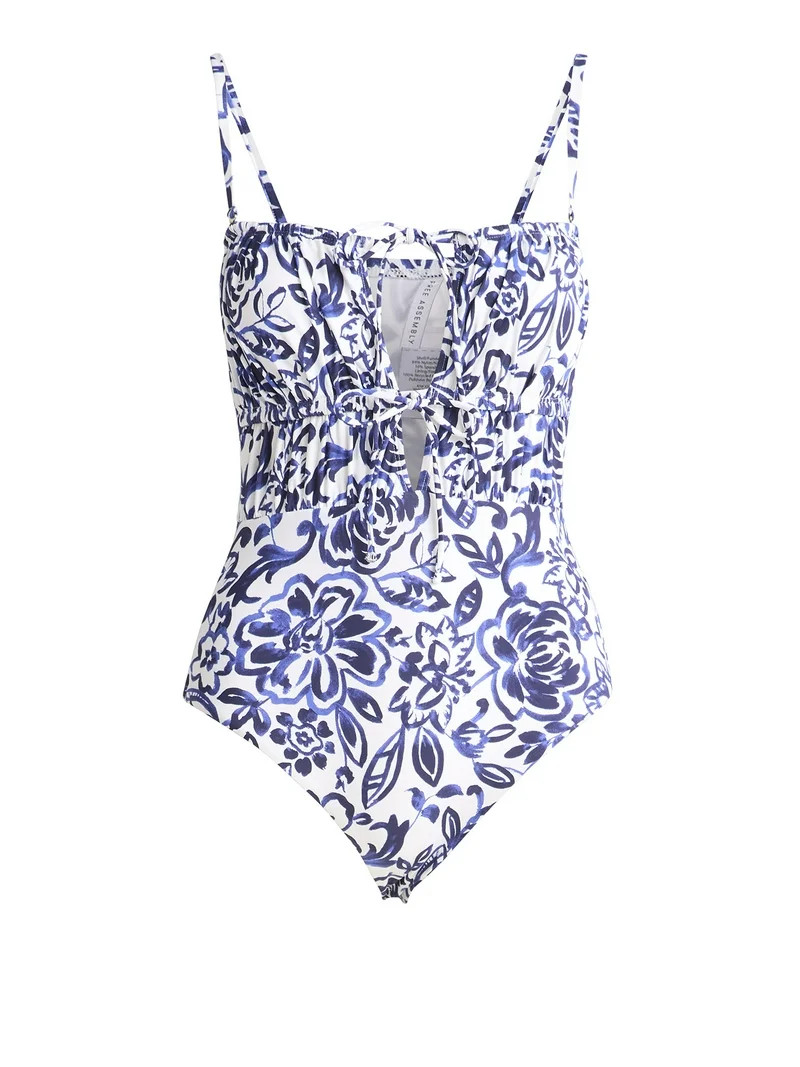 Free Assembly Women's and Women's Plus Ruched Cut Out One Piece Swimsuit, Sizes XS-1X | Walmart (US)