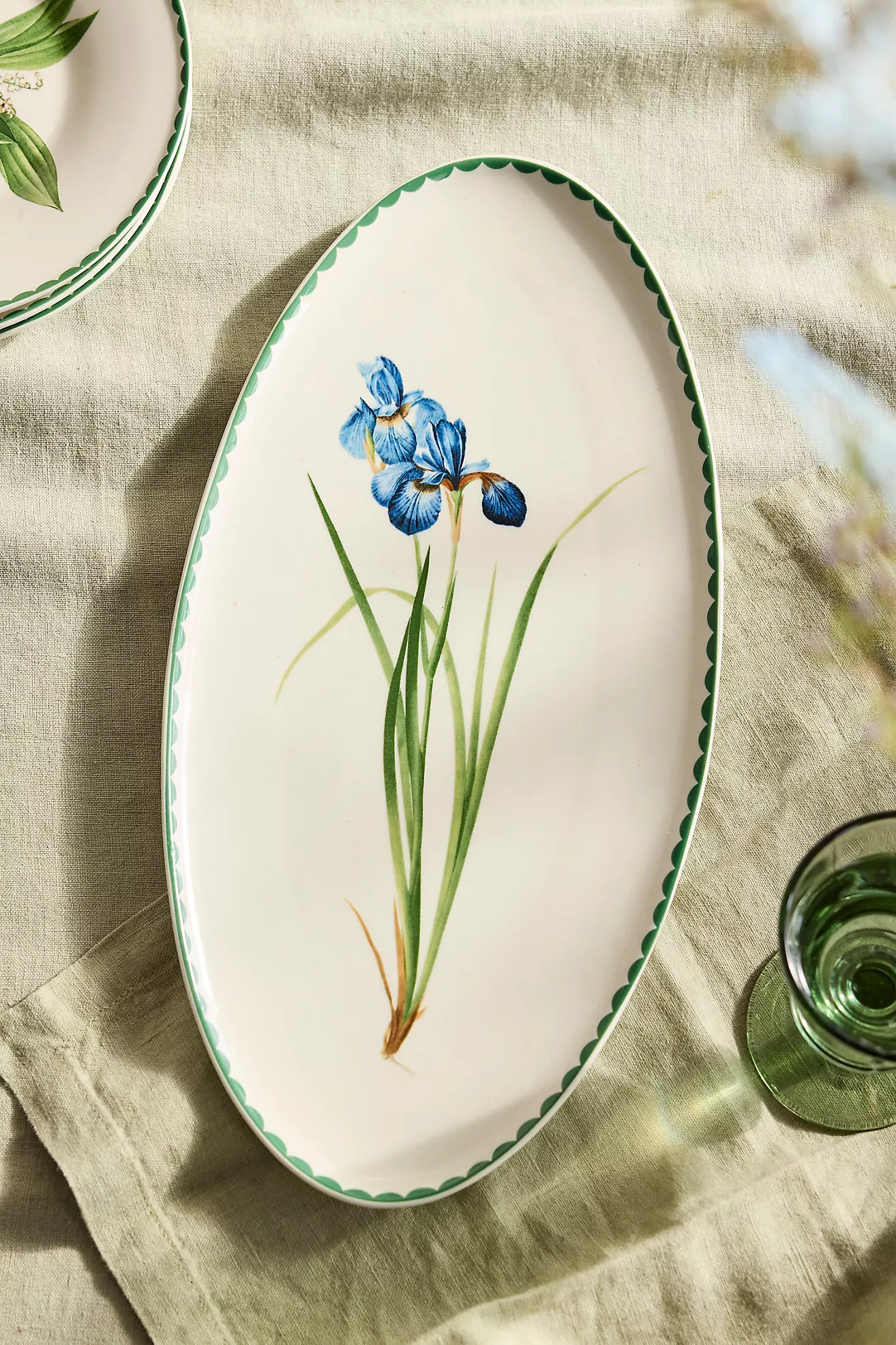 Spring Botanical Stoneware Serving Platter | Anthropologie (US)