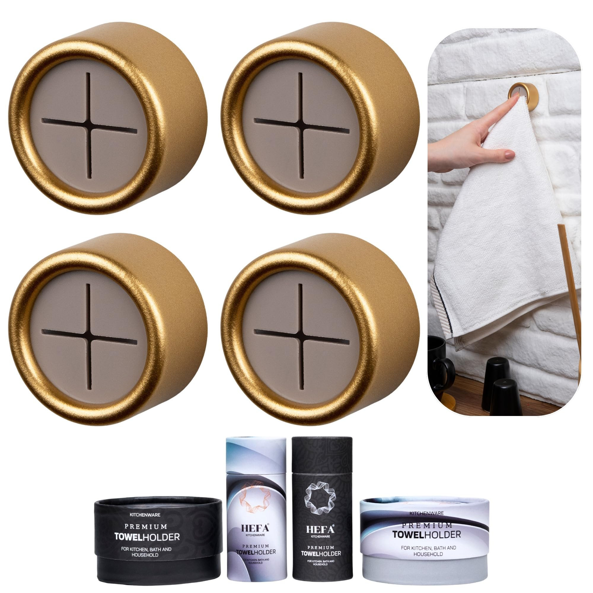 HEFA Towel Holder, Towel Hooks, Dish Towel Holder, Kitchen Organization, Bathroom Accesories, Kit... | Amazon (US)