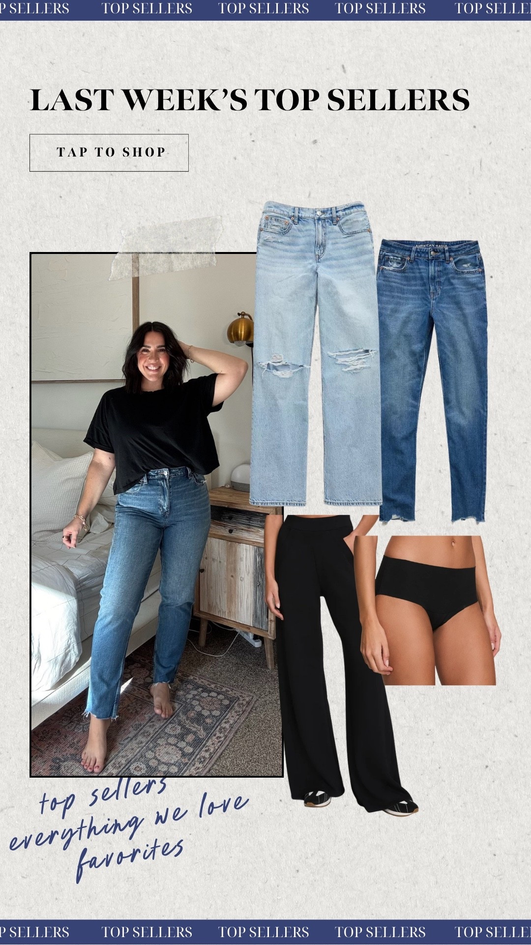 Last weeks top sellers! 30% off AE denim, straight leg and stovepipe style! Viral spanx track pants & undies! 

#LTKSeasonal #LTKfindsunder50 #LTKstyletip