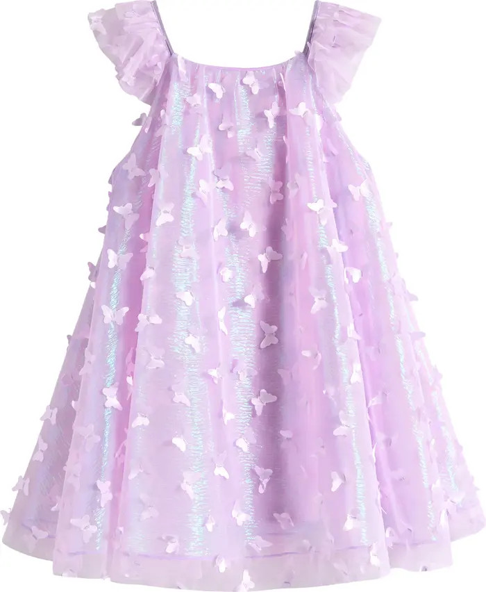 Kids' 3D Butterfly Irridescent Party Dress | Nordstrom