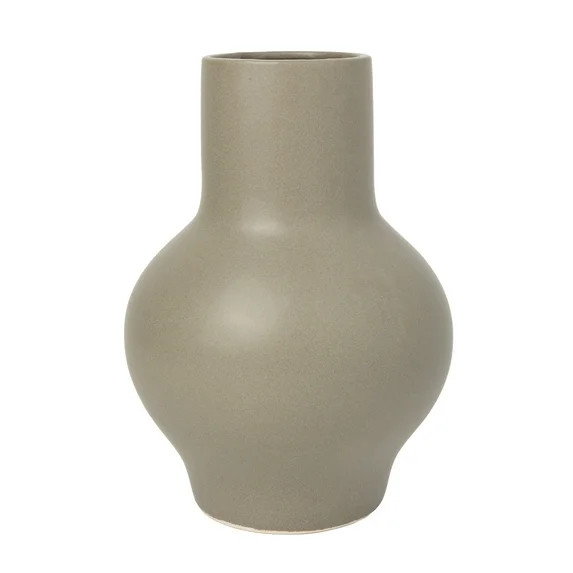 Better Homes & Gardens Gray Ceramic Soft Curve Decorative Vase, 10 Inch | Walmart (US)