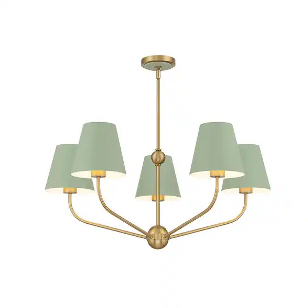 Xavier 5 Light Vibrant Gold + Green Chandelier - Bed Bath & Beyond - 42642770 | Bed Bath & Beyond
