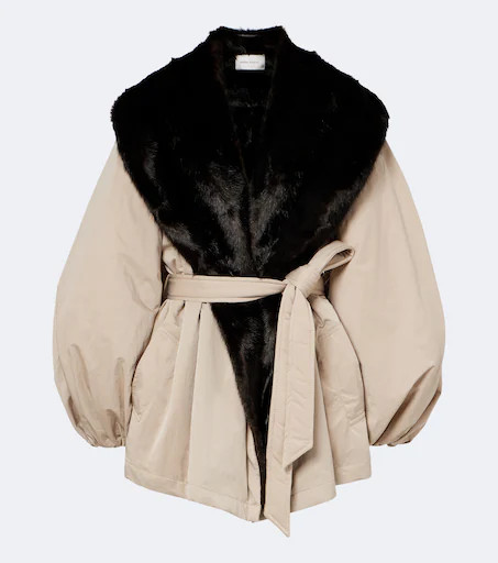 Magda Butrym Shearling-trimmed wrap coat | Mytheresa (US/CA)