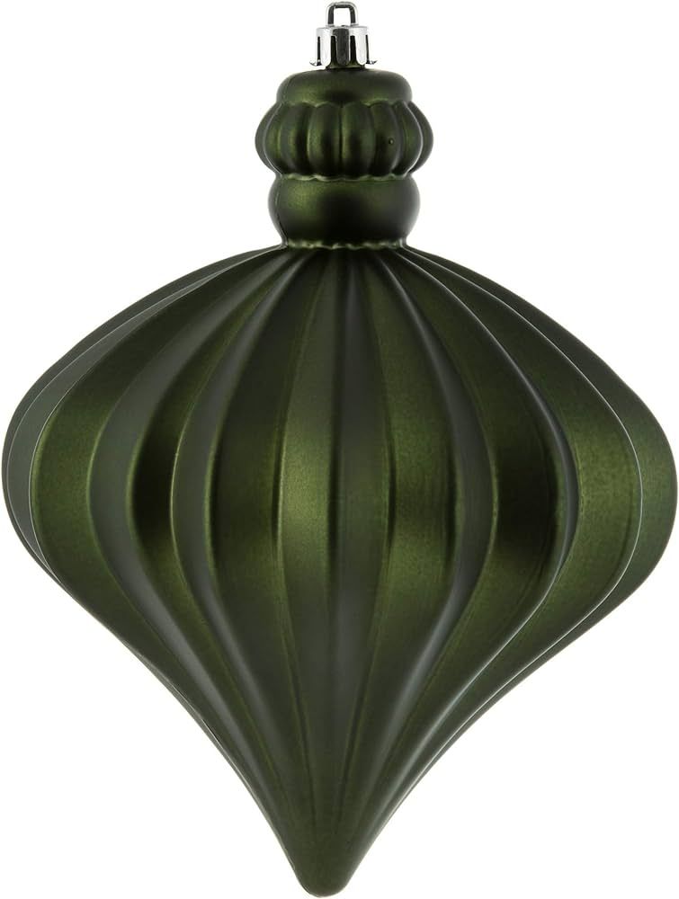 Vickerman 6" Moss Green Matte Onion Drop Christmas Ornament, 4 per Bag | Amazon (US)