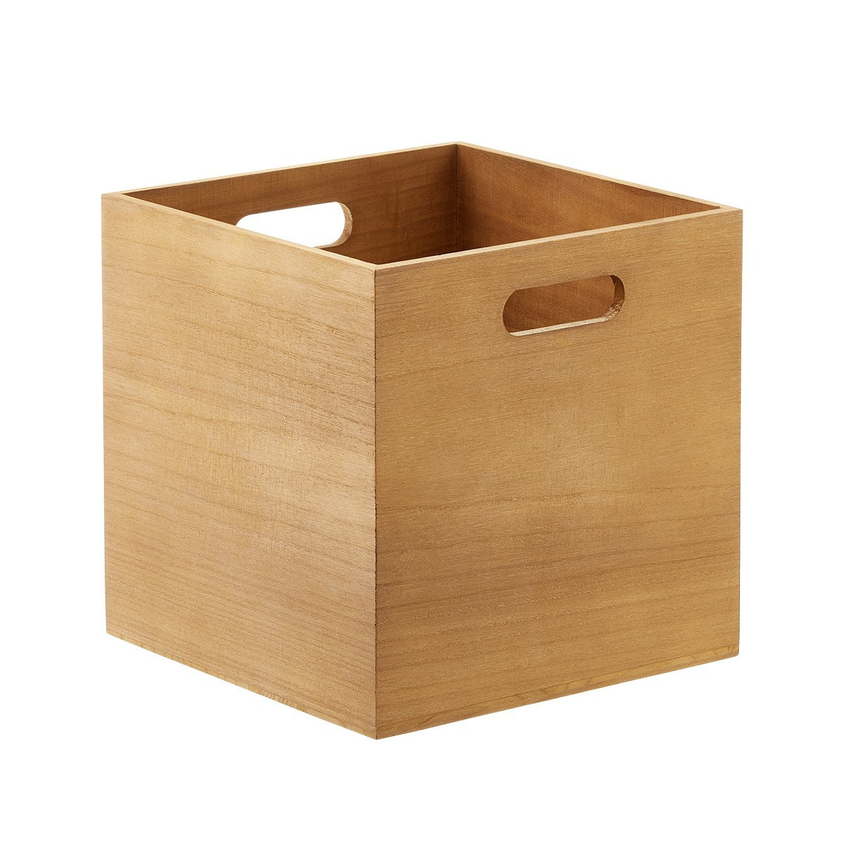 Honey Wooden Storage Cubes with Handles | The Container Store