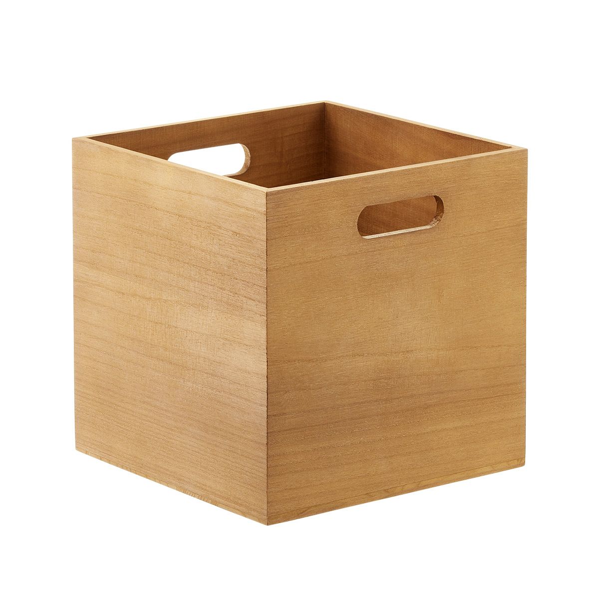Honey Wooden Storage Cubes with Handles | The Container Store